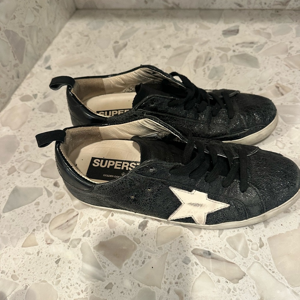 Golden Goose Black and White Star Sneakers